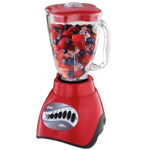 Licuadora Oster de 10 vel. Roja con vaso de vidrio Mod. 006831-013-000